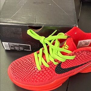 Nike Kids Red and Neon Green Sneakers